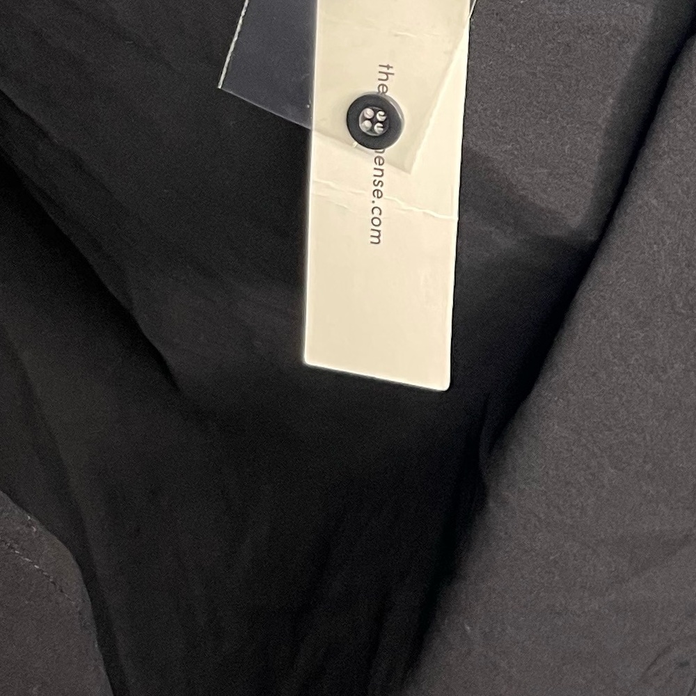 Commense Asymmetric Pleated Hem Black Shirt Dress with Gold Buckle size XS ❤️ - Picture 4 of 6